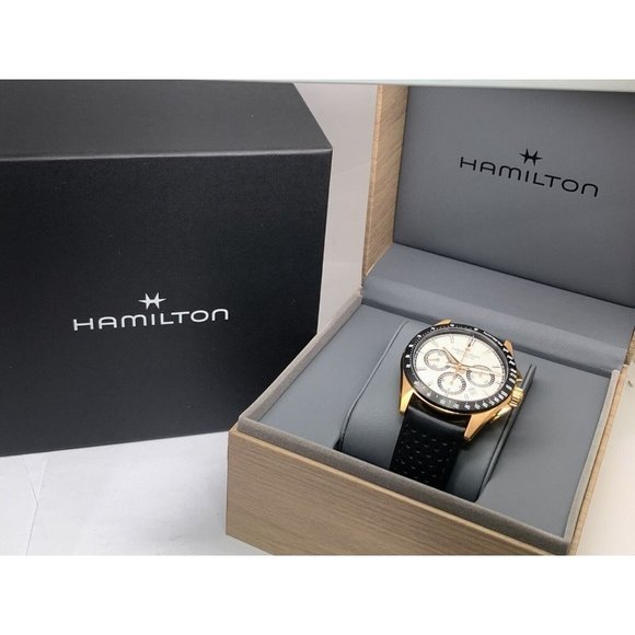 Hamilton Men's Watch H36626710 Swiss Automatic Chronograph Gold White Dial - Picture 3 of 15